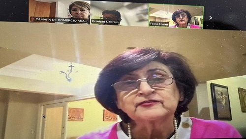 المديرة العامة لمنظمة المرأة العربية تلقي محاضرة لغرفة الصناعة والتجارة في كولومبيا عبر زووم 