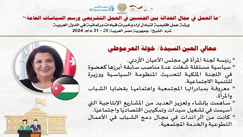 منظمة المرأة العربية تطلق ورشة عمل إقليمية لتبادل آراء وخبرات البرلمانيات العربيات حول العدالة بين الجنسين في العمل التشريعي ورسم السياسات العامة